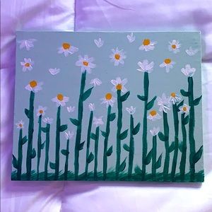 Minimalistic daisy flower painting